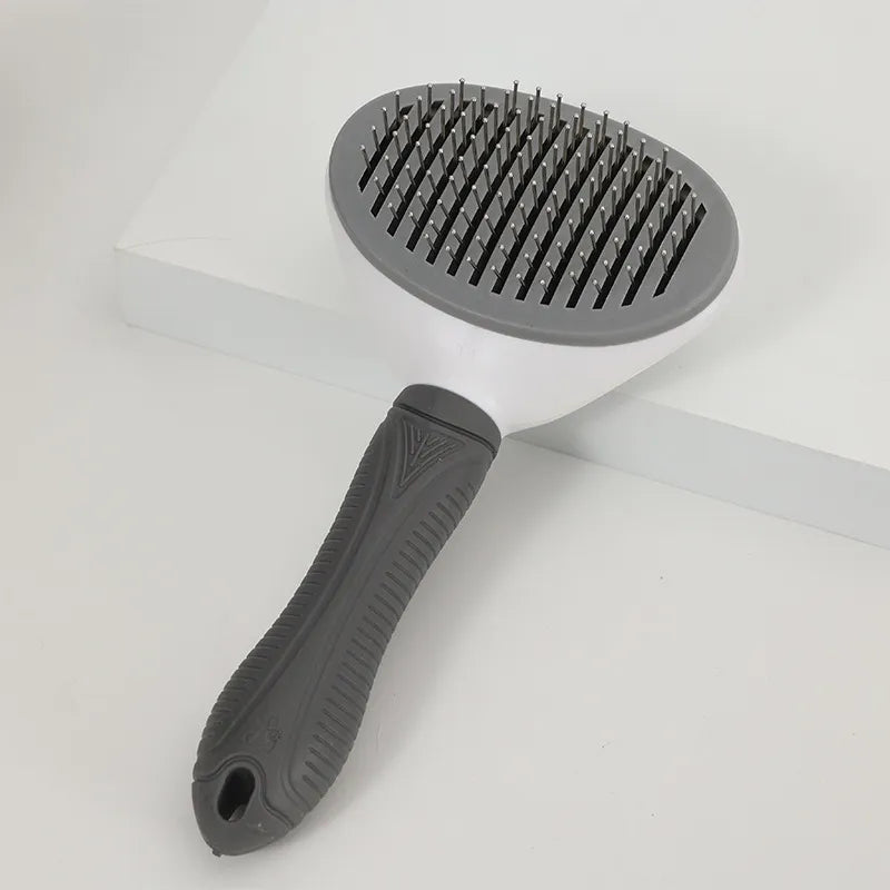 One-Click Self-Cleaning Grooming Brush