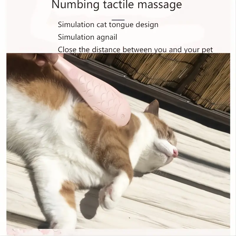 Fish-Shaped Cat Grooming & Massage Comb