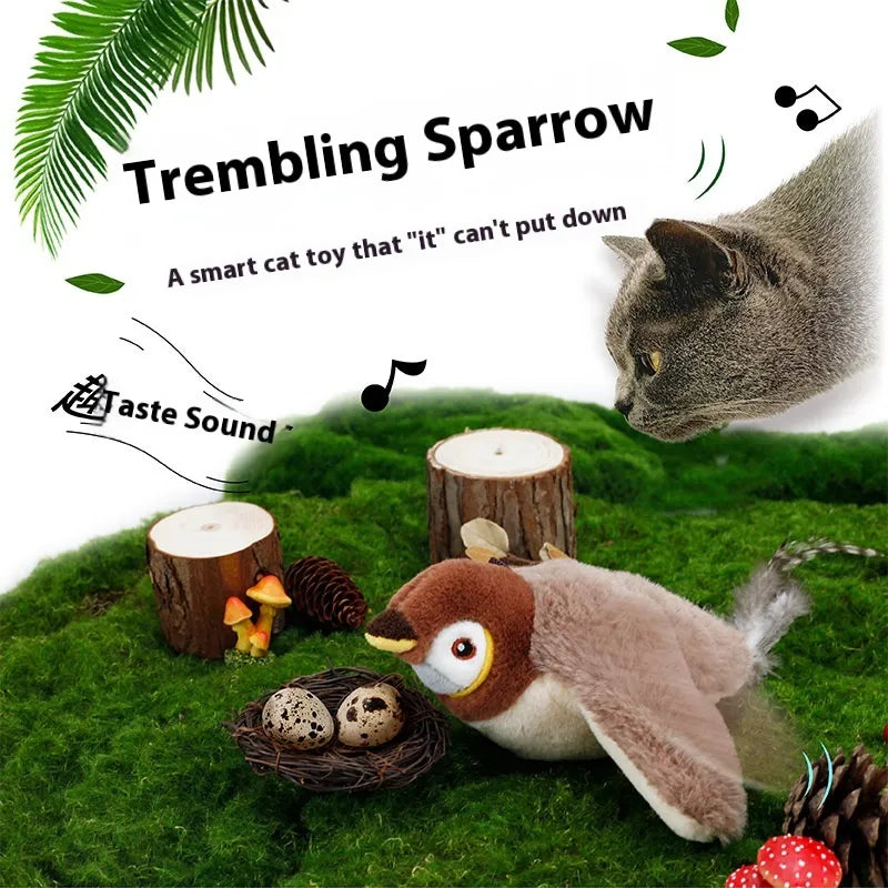 Interactive Flapping Plush Cat Toy