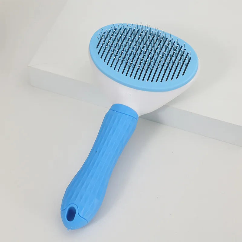 One-Click Self-Cleaning Grooming Brush