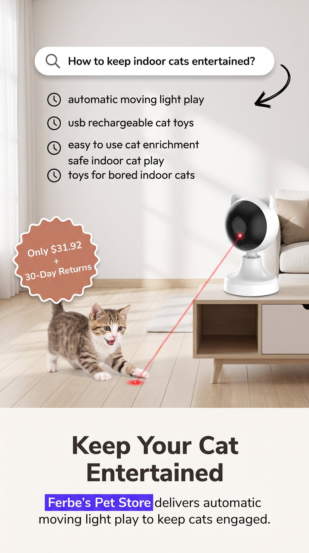 USB Rechargeable Automatic Laser Cat Toy