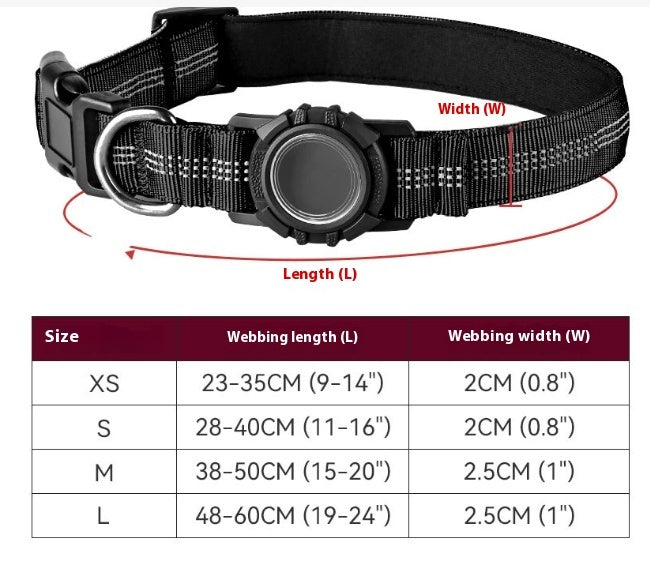 Reflective AirTag-Compatible Dog Collar
