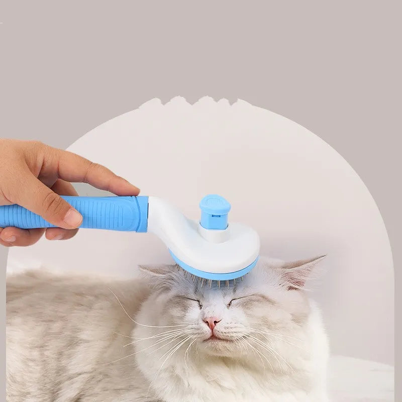 One-Click Self-Cleaning Grooming Brush