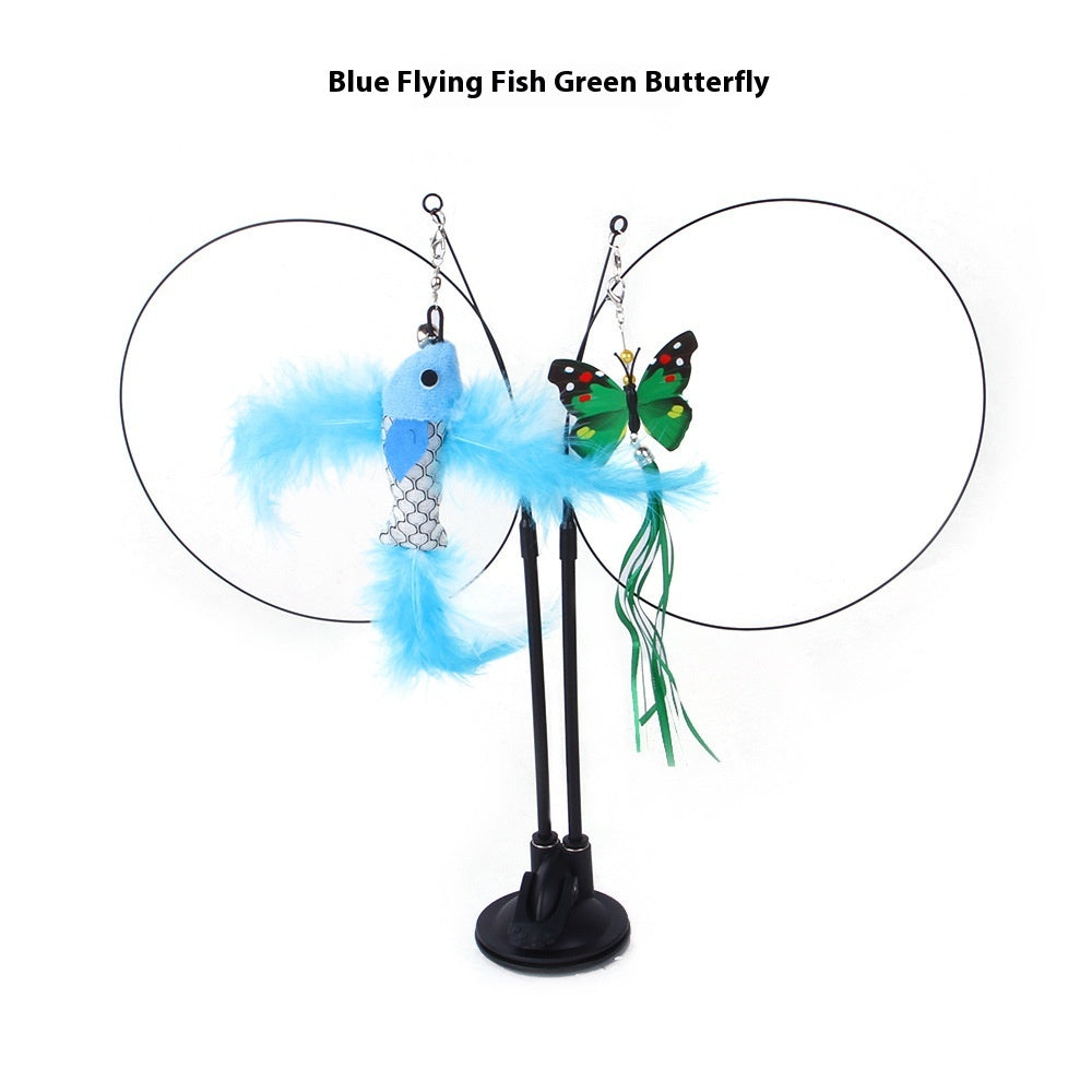 Suction Cup Cat Fishing Rod Toy