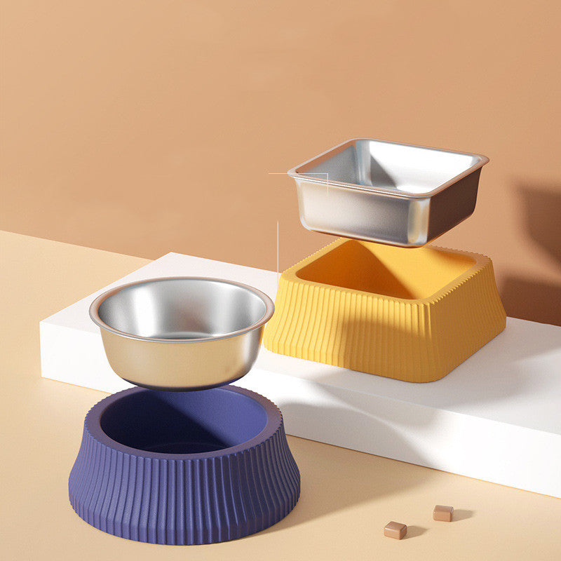 Large Stainless Steel Anti-Tipping Dog Food Bowl