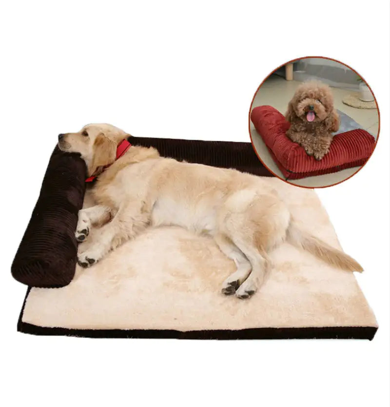 Corduroy pet sofa bed for dogs and cats